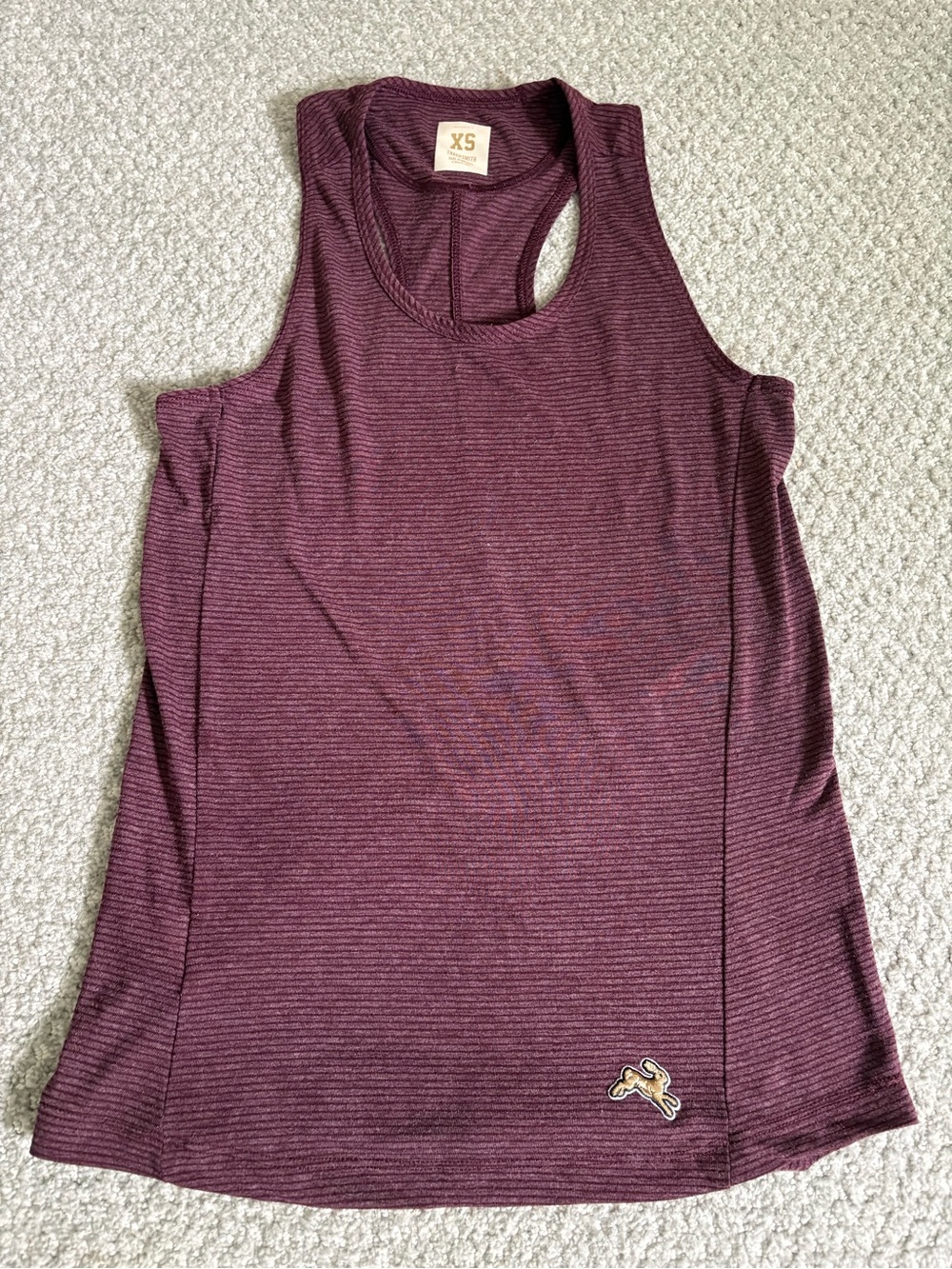 Tracksmith Women’s Racerback Tank Top - Burgundy Stripe